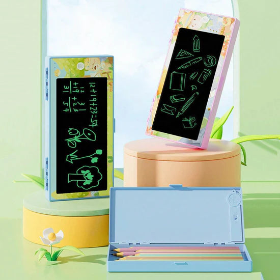 Multifunctional LCD Writing Tablet with Pencil Case – 2-in-1 Stationery Box for Kids
