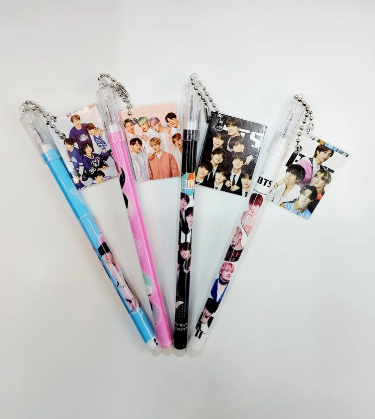 BTS Printed Gel Pen With Stylish Small Cute Notebook