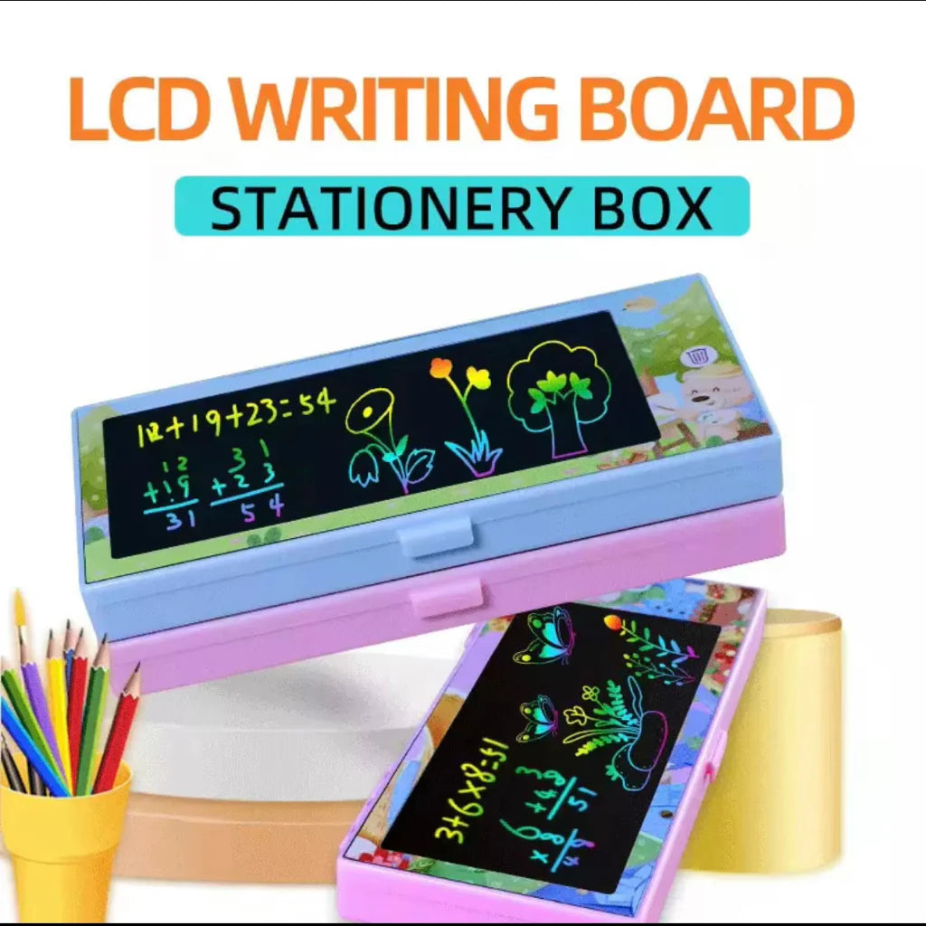 Multifunctional LCD Writing Tablet with Pencil Case – 2-in-1 Stationery Box for Kids