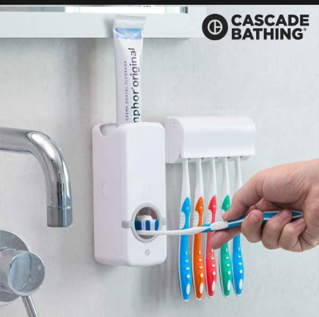 Automatic Toothpaste Dispenser – Wall Mounted Toothbrush Holder for Bathroom