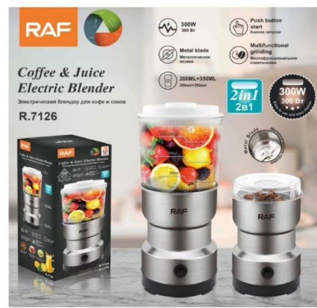 RAF 2-in-1 Coffee Grinder & Juicer Blender – Coffee & Juice Blender Machine