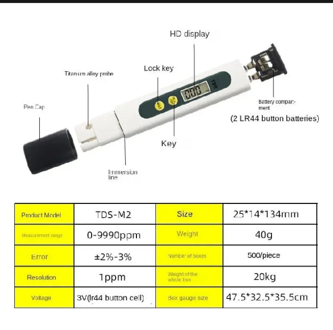 "ADVANCED™ TDS Meter – Water Quality & PPM Tester for Home, Pools & Aquariums"