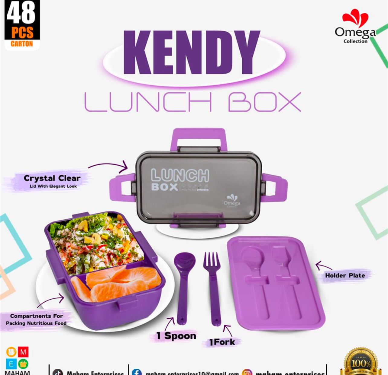 Kids Lunch Box for School – Durable 850ML Lunch Box with Spoon & Fork