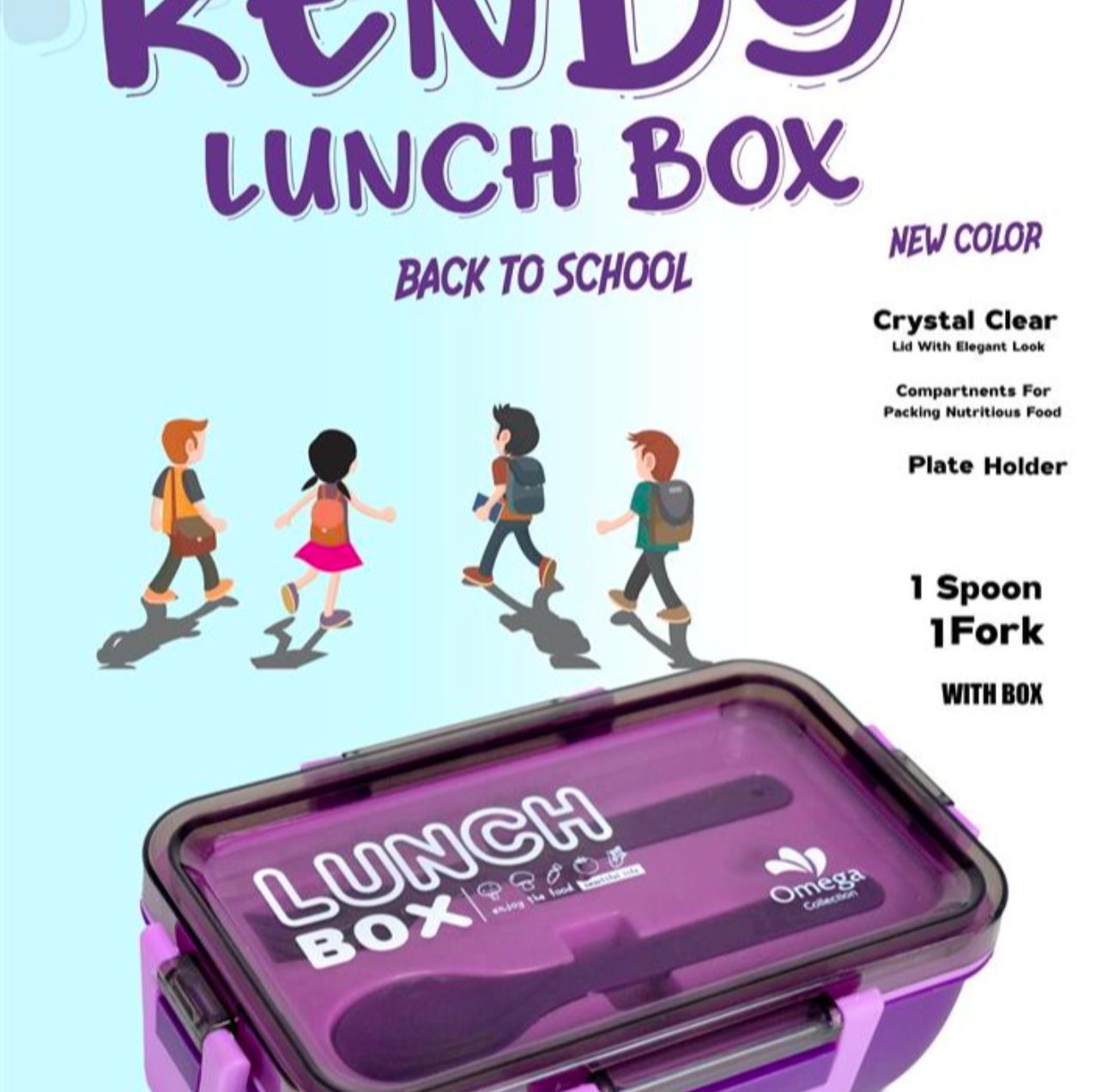 Kids Lunch Box for School – Durable 850ML Lunch Box with Spoon & Fork