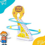 Duck Slide Toy Set – Automatic Stair-Climbing Ducks with Lights & Music