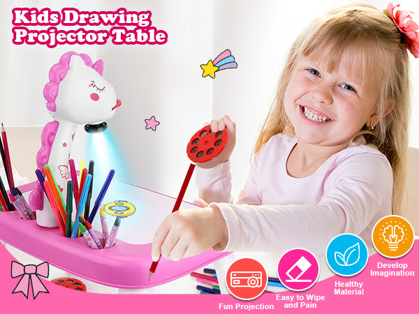 Children Projection Drawing Board LED Projector Drawing Table Toys Kids Projector