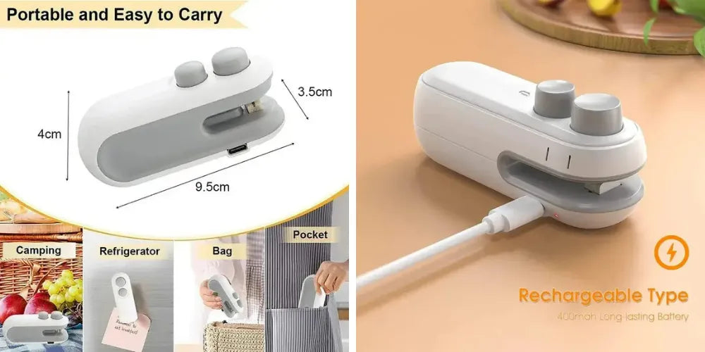 Portable Mini Sealing Machine – USB Rechargeable Food Bag Sealer in Pakistan