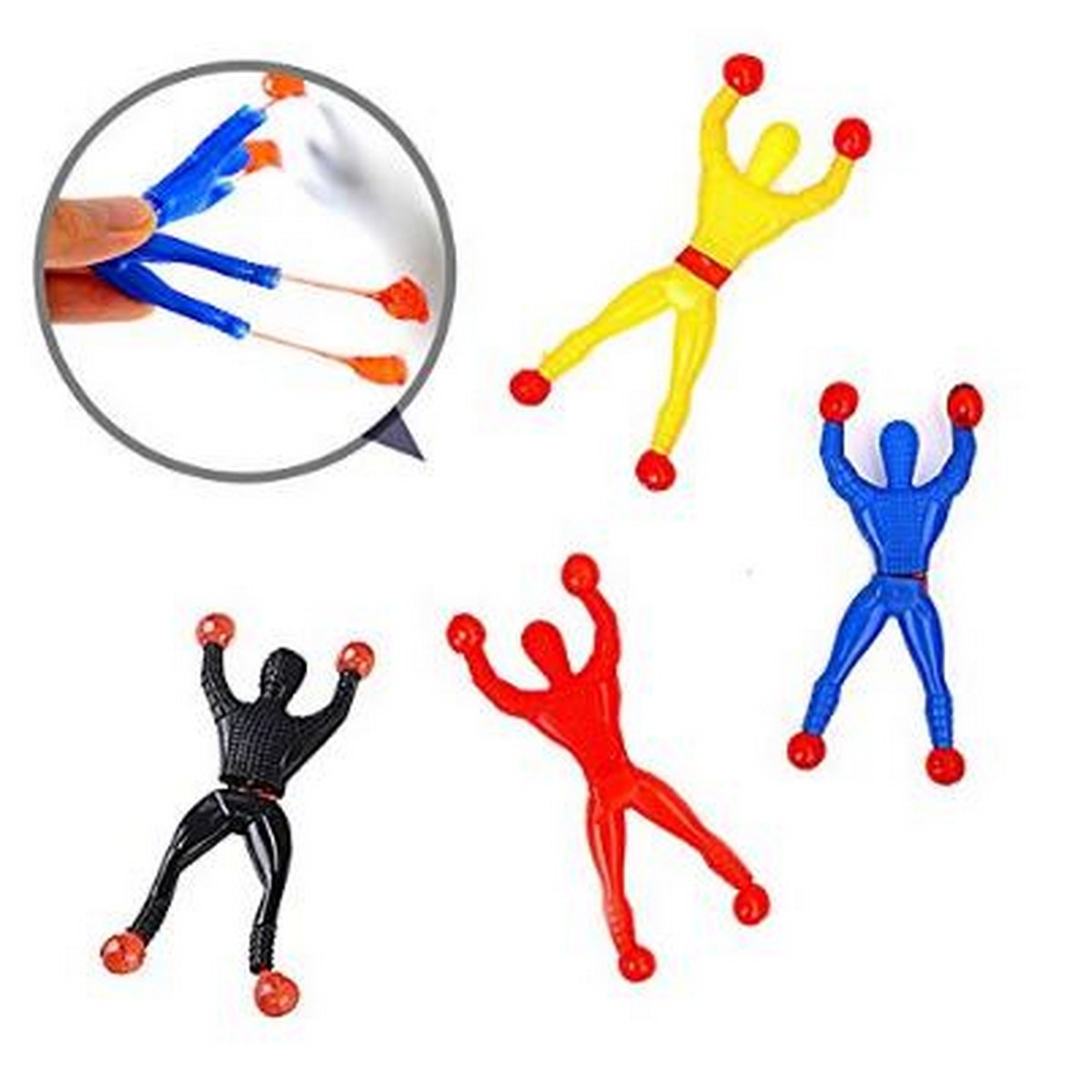 Daxoon Sticky Spider Man 6 Pieces Funny Elastic Wall Climbing Spider Man for Children Gift Random Colour