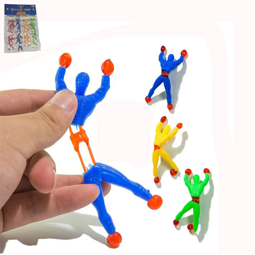Daxoon Sticky Spider Man 6 Pieces Funny Elastic Wall Climbing Spider Man for Children Gift Random Colour