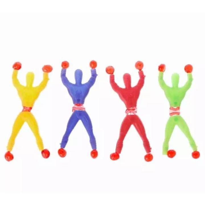 Daxoon Sticky Spider Man 6 Pieces Funny Elastic Wall Climbing Spider Man for Children Gift Random Colour