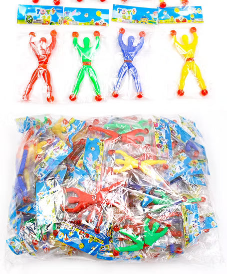 Daxoon Sticky Spider Man 6 Pieces Funny Elastic Wall Climbing Spider Man for Children Gift Random Colour
